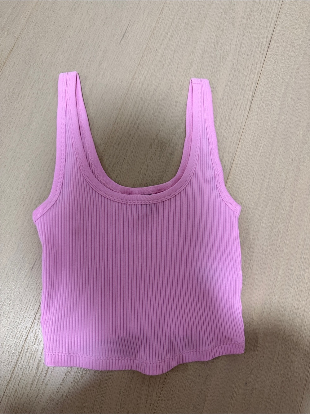 Old Navy Pink Ribbed Tank Crop Top